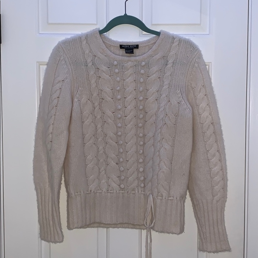 Mariele Waithe 100% Cashmere Cable Knit Sweater